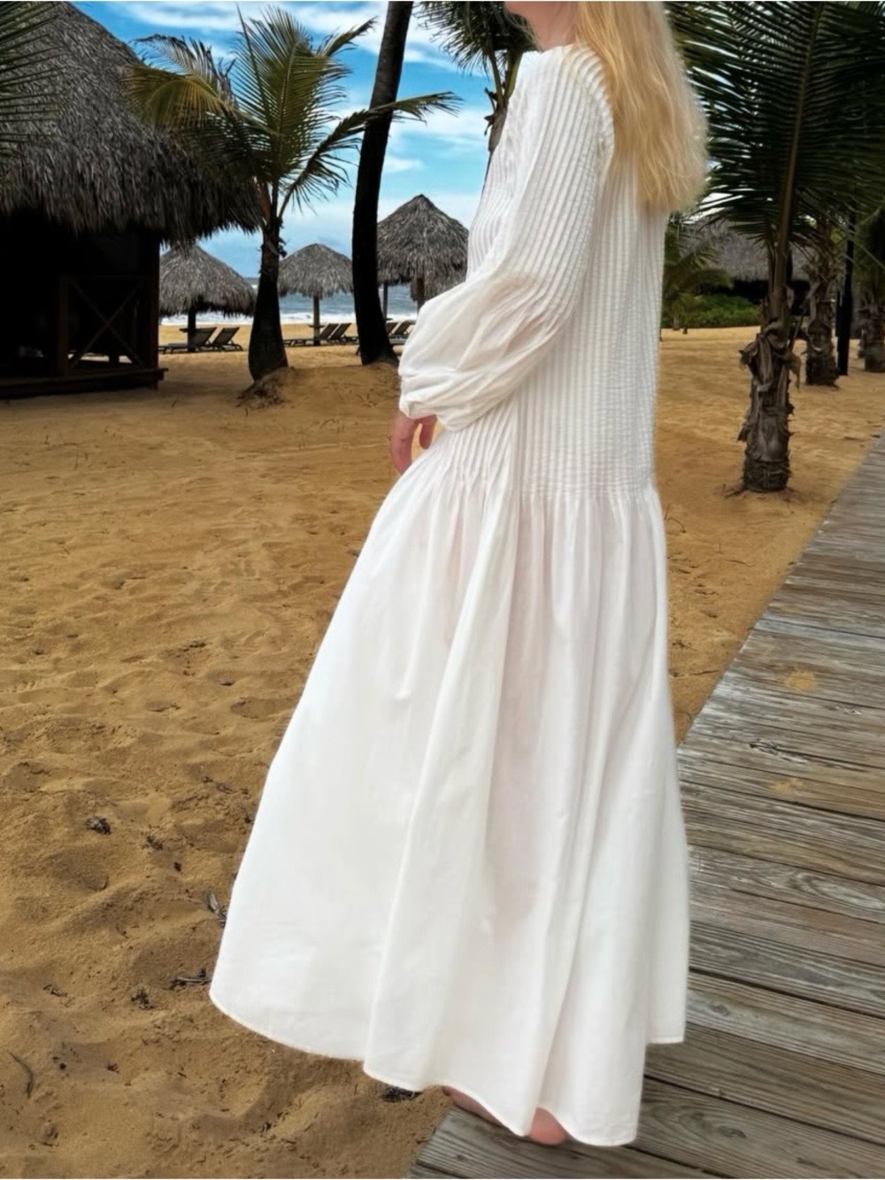 Zara Home White Cotton Maxi Dress